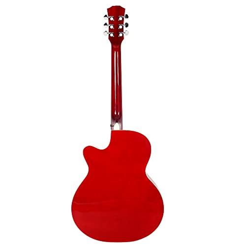 Image of BLUEBERRY B-40-Red,Truss Rod Acoustic Guitar Kit with Bag, Strap, One Pack Strings & 2 Picks-40 Inch (Redburst)