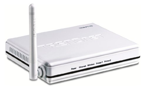 TRENDnet 2-Port Wireless USB 2.0/Parallel Print Server TEW-P11G (White)