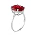 Imagen de 7,5 quilates anillo de oro blanco de 14 K Sólido con Natural ovalado Ruby