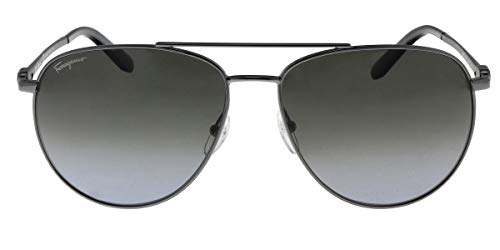 Salvatore Ferragamo Aviator Sunglasses SF157S 069 Ruthenium/Black 60mm 1572