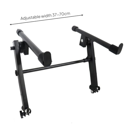 Image of HEAVENGLOW Adjustable X Shaped Keyboard Stand Foldable Double Tier Keyboard Stand Heavy Duty for Stage, Studio | Music Stands | Equipment