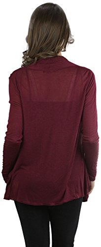Image of ToBeInStyle Womens Open Front Long Sleeve Lightweight Asymmetrical Draped Cardigan with Side Pockets