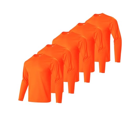 Facitisu Men Long Sleeve T Shirts Pack Quick Dry Athletic Running Activewear Workout Performance Tee Shirts