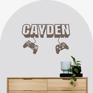 Miniatura 3 de Wall Vinyl Decal Home Decor Art Sticker 3D Personalized Name Boy Girl Gamer Controller Video Game Studio Teen Nursery Play Room Removable Stylish