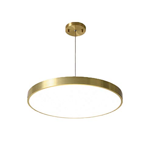 Suspension LED en laiton brossé 26W lustre moderne plafonnier salon cuisine