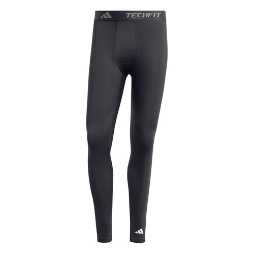 adidas Herren Techfit Compression Training Long Tight Tights, Black, L