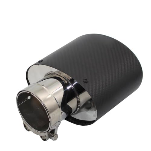 Embout De Silencieux D'échappement en fibre de carbone mate et finitions argentées pour voiture