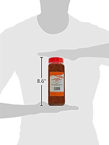 Double Cut Crushed Red Pepper - 12 oz. - Virtually No Seeds - Red Pepper Flakes - Medium Hot Spice - Great Foodie Gift