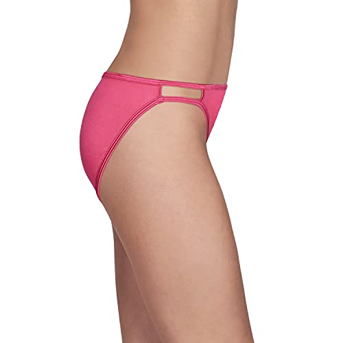 Image of Vanity Fair Illumination String Bikini Panty, 1 Pack, Polished Pink, Size 5 | Women's String Bikini Panties, Nylon Underwear
