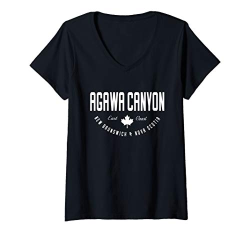 Womens CA Agawa Canyon Nova Scotia Canadian Maple Leaf V-Neck T-Shirt