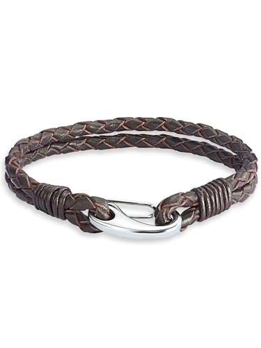 Bracelet cuir nappa pour femme bijou poignet ajustable accessoire mode marron