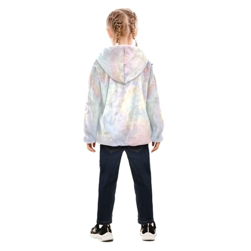 GuoChe Cute Pastel Gold Marble Toddler Fleece Jacket With Hood4