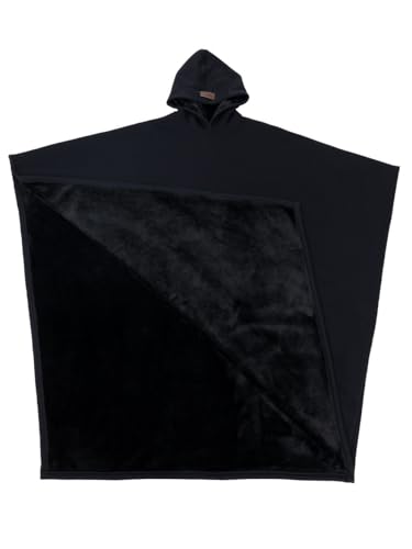 Hoodie – Oversized Weighted Hoodie Cloak with Ultra-Soft Faux Fur Liner (Obsidian, 5'11 or Taller) (Black)