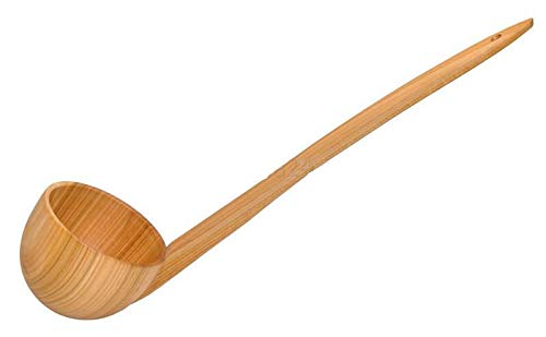 Louche en bois de cerisier louche en bois éco naturel pour cuisine et sauna - imprégnée