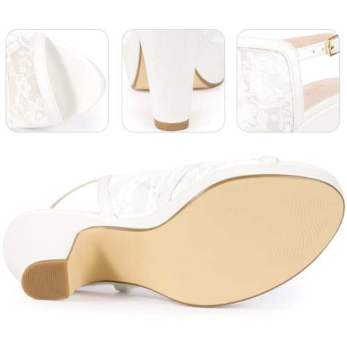 Perphy Platform Open Toe Chunky Heel Lace Sandals for Women3