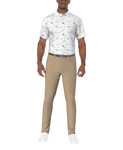 PGA TOUR Men's Short Sleeve Printed Golf Polo Shirt Moisture Wicking3