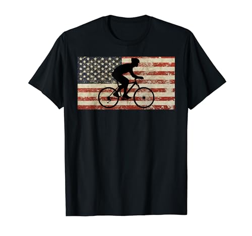 Rennrad Retro Bekleidung USA Flagge für Rennrad-Liebhaber T-Shirt