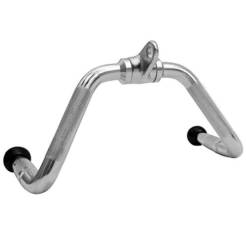 BodyRip SUPERIOR Power Cable Attachment | Crossover Machine Chrome Coated Revolving Bar with Rubber Grip Accessory | Home Gym, Workout, Exercise, Weight Training, Fat Loss