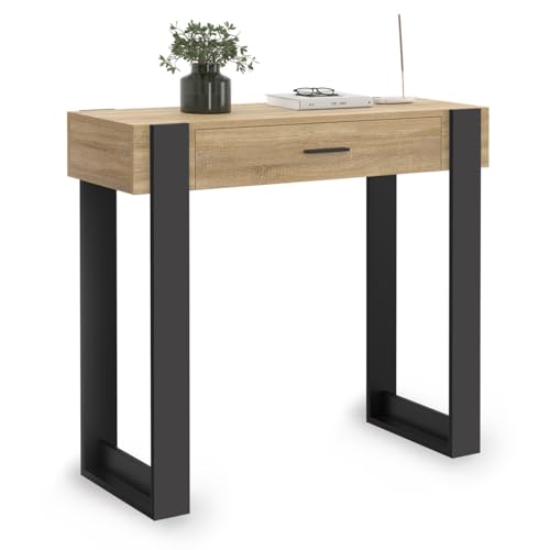 IDMarket - Console 1 tiroir Phoenix Bois et Noir