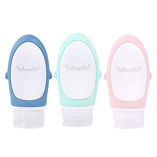 NICEXMAS Conjunto de 3 Garrafas de Viagem Portáteis Em Forma de Tubarão Tubos de Silicone Compressív