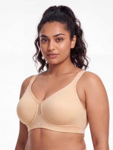 Image of SOIE Women's Full Coverage Minimizer Bra|Non Padded, Non Wired,Nylon Spandex |Broad Cushioned Straps,High Side Coverage & Side Support