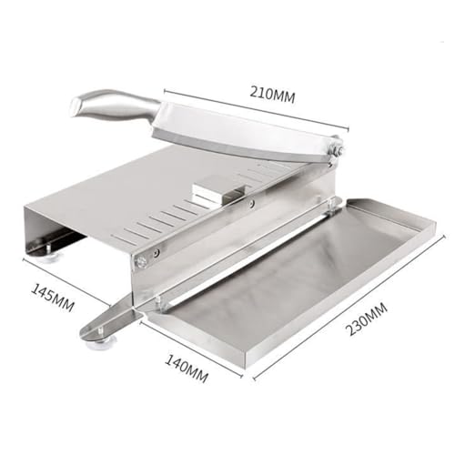 Affettatore manuale di carne da 375mm, taglierina ossea in acciaio inossidabile con protezione regolabile e piedini antiscivolo.Ghigliottina resistente per carne di manzo, pesce, pollame.Strumento di