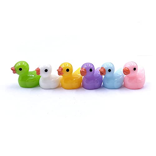 150 Pieces Mini Resin Duck Miniature Figures Micro Fairy Garden Landscape Aquarium Dollhouse Ornament Potted Plants Decoration Diy Slime Charms For Christmas Birthday Party (100Yellow+50Multicolor) #TOP4