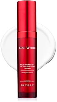 Koji White 2% Kojic Acid Serum + 3% Tranexamic Acid, 5% Niacinamide | Hydrating Facial Soothing Moisturizer for Uneven Skin - Vegan Skin Care, Fragrance Free, Unscented for Sensitive Skin - 1.01 Fl Oz