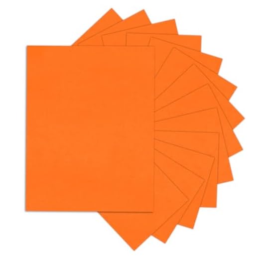Papel cartolina laranja 21 x 27 kg, cartolina, 24 folhas de papel de construção laranja Goefun para fazer cartões de Halloween, convites, menus, cartões DIY
