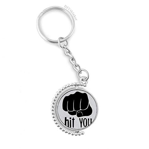 Llavero giratorio personalizado con silueta de puño y anillo Pilgrim para colgar llaves