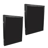 FUTUREORYY Caja de Sombra de Madera Negra Textura de Madera 35 X 28 Cm, Exhibidor para Camisetas Deportivas, Marco para Uniformes de Fútbol y Baloncesto, Set de 2 Piezas para