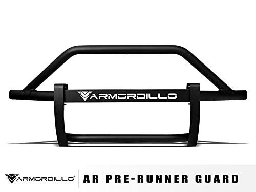 Image of Armordillo AR Pre-Runner Guard Compatible With 2022-2024 Chevy Silverado 1500 Pickup Truck|8724187|Matte Black|Round Tube|Modular Steel Bumper Grille Guard