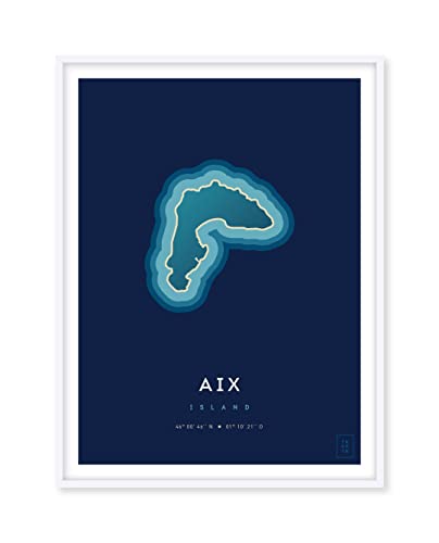 Affiche de l'île d'Aix ikonik poster decoratif mural 30 x 40 cm pour salon