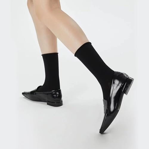 Sweet Pointelle-Knit Cotton Socks with Hollowing Mesh Roll Top Turn Cuff Slouch Socks For Women Tube Socks3