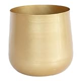 Takingup Maceta de Metal Dorado Elegante Acabado Cepillado Maceta Decorativa para Plantas de Interior decoración de Escritorio de Mesa para el hogar Oro, Flor
