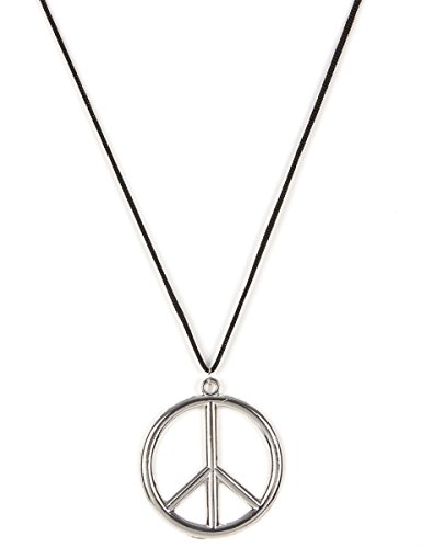 DEGUISE TOI - Collier hippie en métal Adulte - Collier - Taille Unique - Argenté - Accessoires pour déguisement - Métal et Polyester - - Carnaval