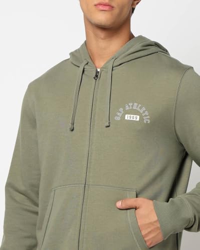 Image of Gap Men Graphic Printed Regular Fit Full Sleeves Hooded Sweatshirt