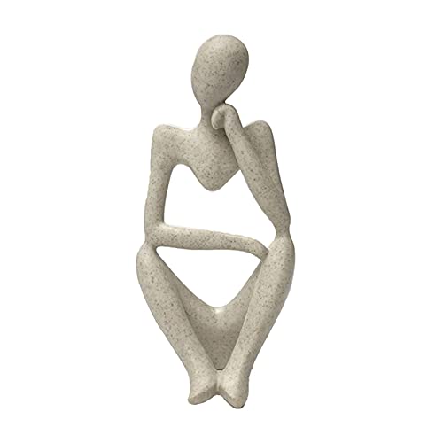 Estatua decorativa abstracta estilo pensador de resina y arenisca miniatura 1