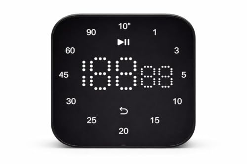 Image of AERYS 199 Minute 60 Second Touch Magnetic Digital Kitchen Timer, Manual Countdown Kitchen Timer Countdown Clock for Seniors, Adult and Kids to Use (Pure Black)