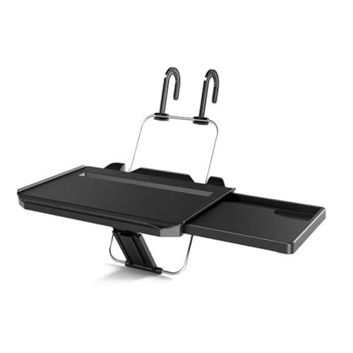 Ripiano volante per tablet e bicchieri, ripiano per volante auto, scrivania portatile per poggiatesta del sedile posteriore con cassetto, per mangiare, scrivere, lavorare in auto