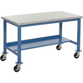 Lab Bench - Blue - 72 x 36 in. Plastic Safety - Mobile