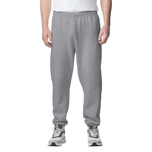 Gildan Adult Fleece Elastic Bottom Sweatpants, Style G18200, Sport Grey, Medium