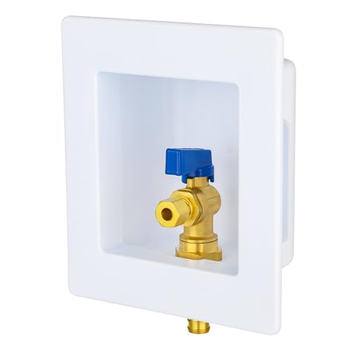 EFIELD Universal Ice Maker Box 1/2-Inch Pex Crimp Inlet with Installed 1/4-Turn Ball Valve (Crimp Pex 1807) (IM016)