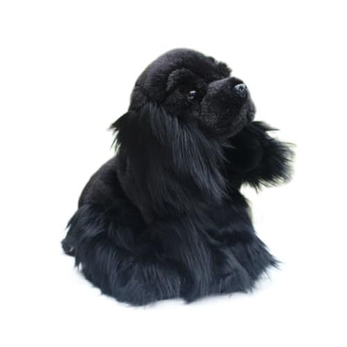 MZICXV Muñeco de Peluche Cocker Spaniel simulado, Perro de Aguas Negro inglés, Cachorro de Juguete de Peluche, Regalo de compañía Suave y Lindo, decoración del hogar