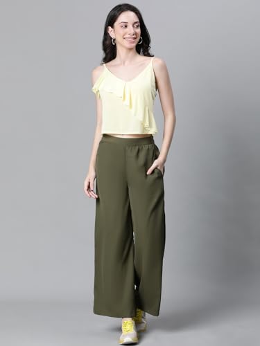 Image of oxolloxo Women Plain Elasticated Staright Flare Pant