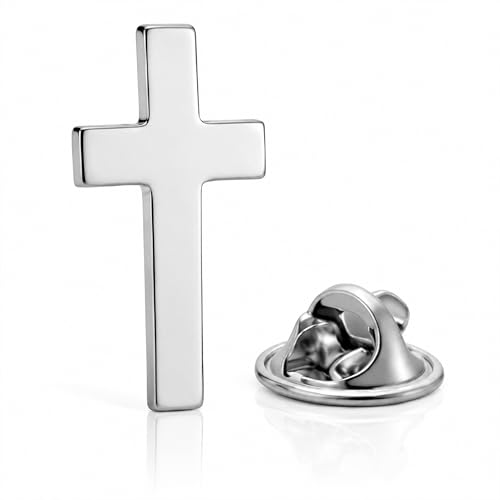 Cross Pin for Men Gold Jesus Lapel Pin Brooch Christian Birthday Jewelry Gifts Faith First Communion Baptism Gifts for Women