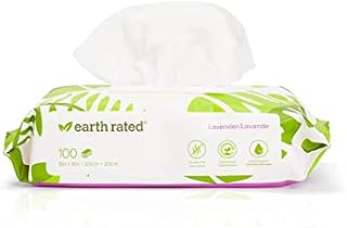 Earth Rated Dog Wipes, Thick Plant Based Grooming Wipes For Easy Use on Paws, Body and Bum, Lavender-Scented, 100-Count