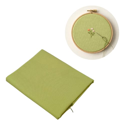 Image of Zuchi Premium Casement Embroidery Fabric Olive Green Half Meter (50x147 cm) | Medium Weight Fabric for Hand Embroidery, Needlework, Pouch, Cushion Cover DIY Crafts, Smooth Weave for Clean Stitches