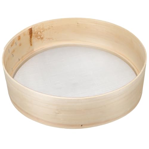 HANABASS 12 Inch Fine Mesh Sieve Wooden Flour Sieve, Handheld Mesh Round Sifter Strainer Round For Baking Powdered Sugar Flour
