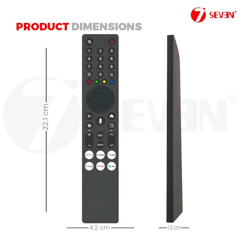 Image of 7SEVEN Compatible with TCL Smart TV Remote Control RC833A FMB4 Model Suitable for 55C6K, 65Q6CS, 85C6K, 98c6k, QD-MiniLED TV Remote with Bluetooth Voice Command - Pairing Must!